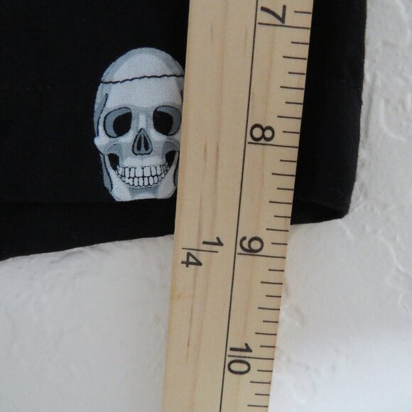 Denim & Flower* Men's Short Sleeve Button Down Straight Hem Skulls Shirt~ Large - Picture 9 of 11